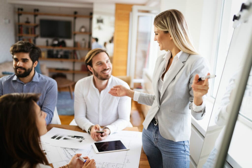 A team of real estate agents working together